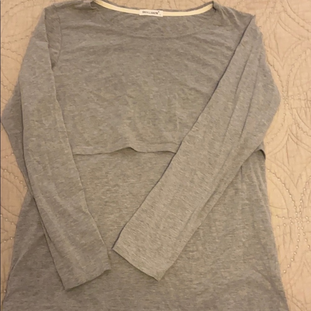 Nursing top - gray - large